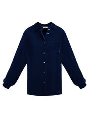 Chiara silk blend velvet shirt - Midnight