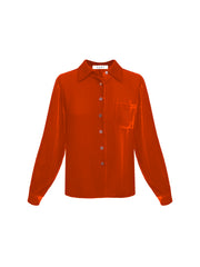 Chiara silk blend velvet shirt - Hibiscus