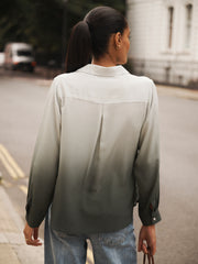 Dani silk dip dye shirt - Khaki dip dye