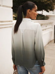 Dani silk dip dye shirt - Khaki dip dye