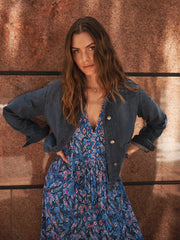 Elizabeth contrast ikat mosaic dress