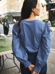 Teddy cotton crew neck t-shirt - Soft Blue