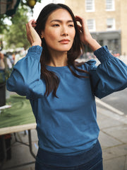 Teddy cotton crew neck t-shirt - Soft Blue