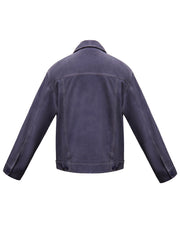 Villette suede jacket - Dusty Blue
