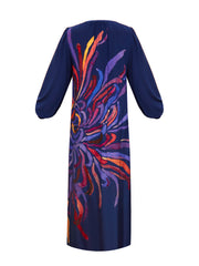 Ines silk firework print maxi dress