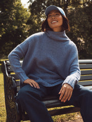 Jana alpaca blend sweater - Mid Denim Blue