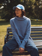 Jana alpaca blend sweater - Mid Denim Blue