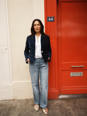 Jay cotton velvet jacket - Dark Navy