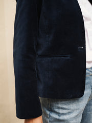 Jay cotton velvet jacket - Dark Navy