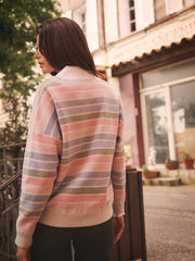 JoJo reversible cotton cashmere sweater - Tonal Multistripe / Grey