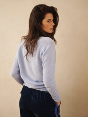 Mari cashmere v neck sweater - Soft Blue