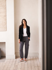 Becca silk cargo pant - Carbon