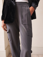 Becca silk cargo pant - Carbon