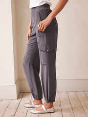 Becca silk cargo pant - Carbon