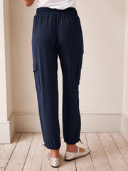 Becca silk cargo pant - Navy