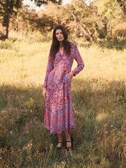 Melissa square paisley printed maxi dress