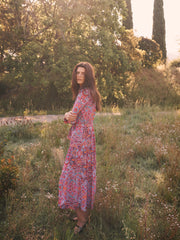 Melissa square paisley printed maxi dress