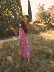 Melissa square paisley printed maxi dress