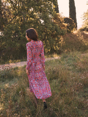 Melissa square paisley printed maxi dress