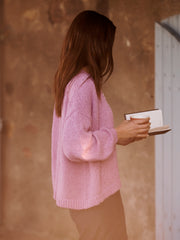 Micheala alpaca blend cardigan - Pink Sorbet