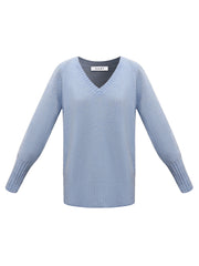 Mari cashmere v neck sweater - Soft Blue