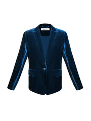 New May silk blend velvet jacket - Peacock
