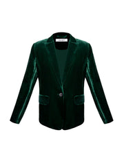 New May silk blend velvet jacket - Forest