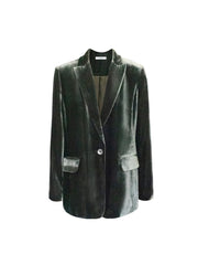New May silk blend velvet jacket - Khaki