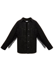 Miley suede fringed jacket - Ink