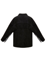 Miley suede fringed jacket - Ink