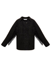 Miley suede fringed jacket - Ink