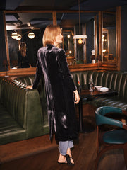 Odette silk blend velvet opera coat - Carbon