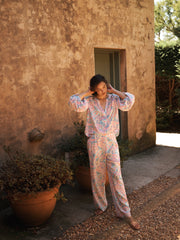 Thea silk ivory star paisley trouser