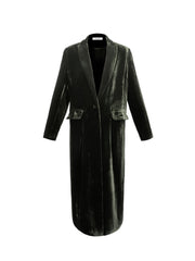Odette silk blend velvet opera coat - Khaki