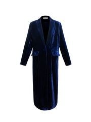 Odette silk blend velvet opera coat - Midnight