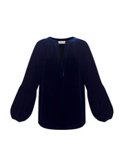 Ophelia silk blend velvet shirt - Midnight
