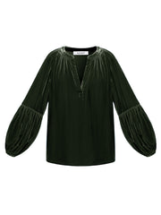 Ophelia silk blend velvet shirt - Khaki