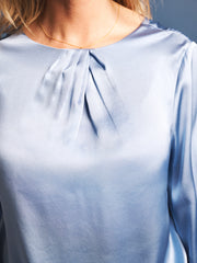 Patsy silk satin top - Chambray