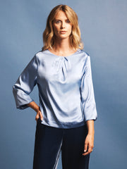 Patsy silk satin top - Chambray