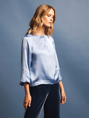 Patsy silk satin top - Chambray