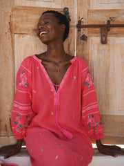 Pink Linen Dress