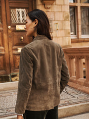 Robyn suede jacket - Khaki