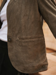 Robyn suede jacket - Khaki