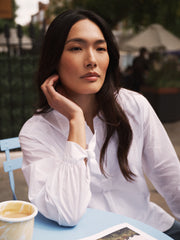 Romi cotton tie cuff shirt - White