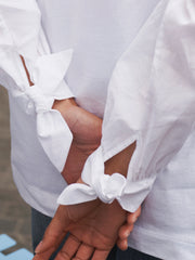 Romi cotton tie cuff shirt - White