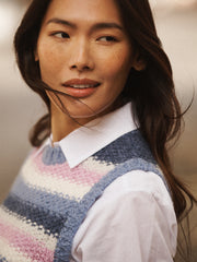 Mariah alpaca blend moss stitch tank - Multi Stripe