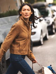 Eliza suede jacket - Tan