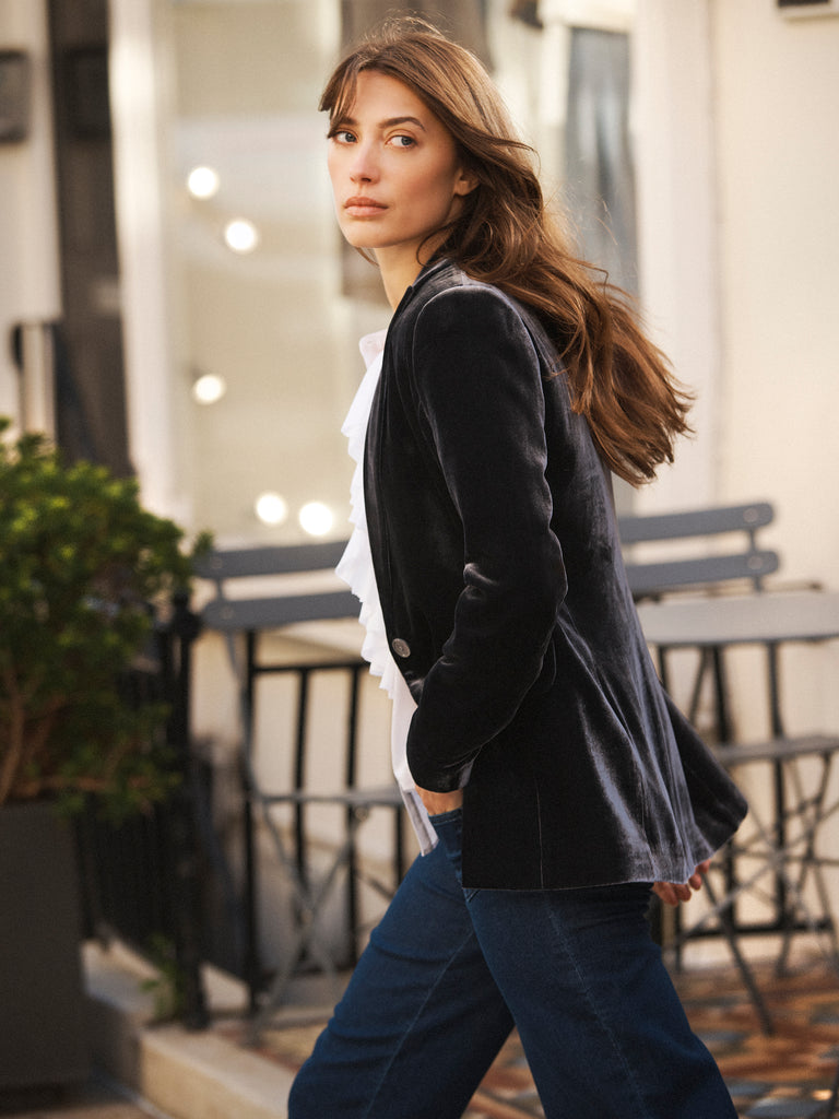 New May Velvet Jacket in Carbon Black NRBY Clothing