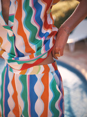 Tia silk wave print short