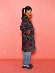 Delphine Cotton Velvet Stardust Tweed Print Coat